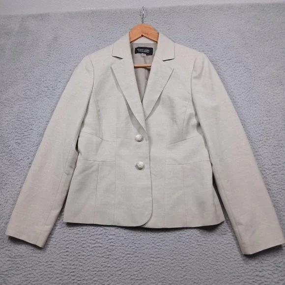 Evan-Picone Black Label Skirt Suit Womens Jacket 8 Skirt 6 Beige 2 Piece Career - Picture 2 of 11